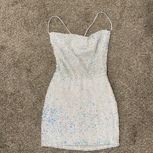 Iridescent Sequin Mini Dress